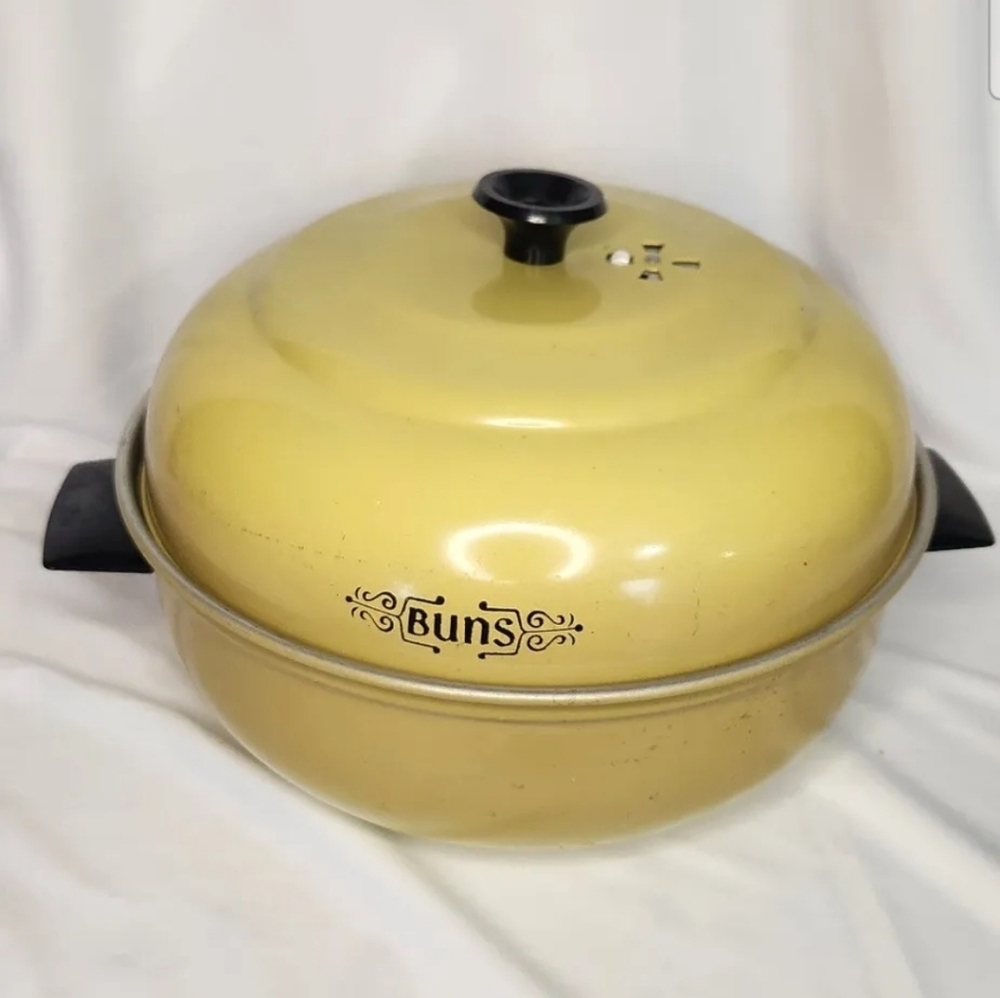 MIRRO Bun Warmer MCM Vintage, 2-Piece (NO INSERT) Aluminum , Yellow/Gold